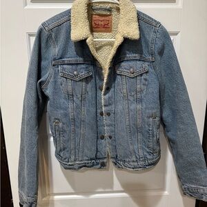 Levi's Cream Sherpa Lined Jacket